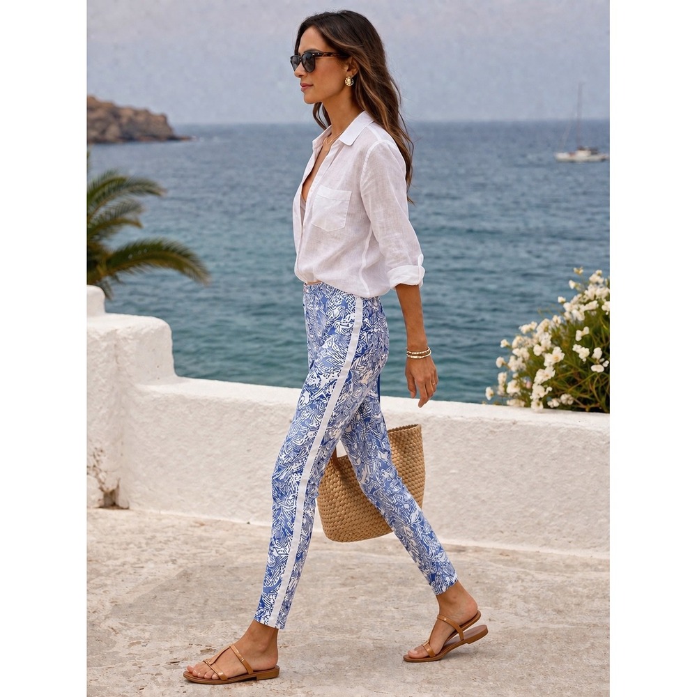 NWT: Lilly Pulitzer Kelly Skinny Ankle Pant Coastal Blue Size 10 (D759)